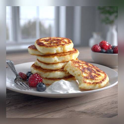 Творожные оладьи без сахара